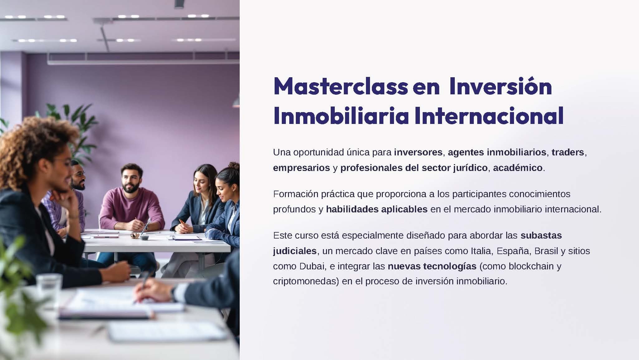 Masterclass en Inversión Inmobiliaria Internacional